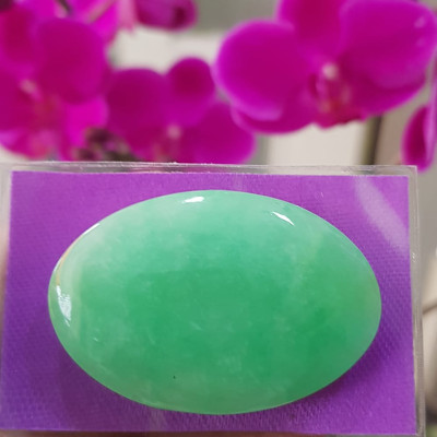 Mặt Lắc Tay Oval to đá ngọc cẩm thạch xanh tự nhiên Size đại Dài 42mm x ngang 28mm x dầy 4mm Nữ lên lắc tay vàng 1 mặt Oval to đẹp sang lắm món quà tặng Mẹ, tặng vợ người thân yêu ý nghĩa ạ