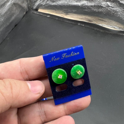 Bông tai nụ cho bà Sui đá xanh nụ đá GIangpkc 2022 Phụ kiện cưới Giang