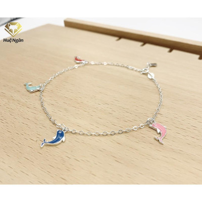 Lắc chân bạc Ý 925 Huệ Ngân- DOLPHIN JL023