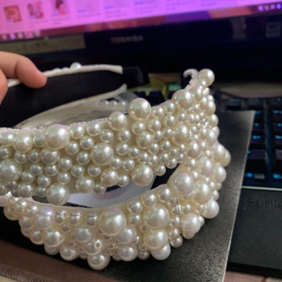 Băng đô hạt trai cài tóc cô dâu GiangPKC