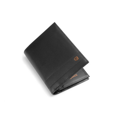 Ví nam Gence dáng dọc da bò Nappa màu đen C15