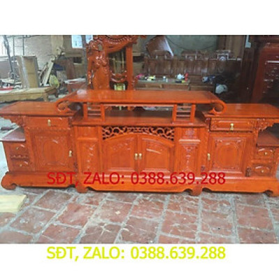 Kệ tivi giả cổ kiểu hàm ếch gỗ hương đá