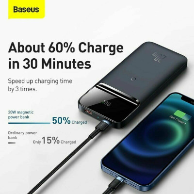 [Mẫu mới 2021]Pin dự phòng sạc không dây tích hợp nam châm Baseus Magnetic Wireless Quick Charging Power Bank (10000mAh) - Hàng chính hãng