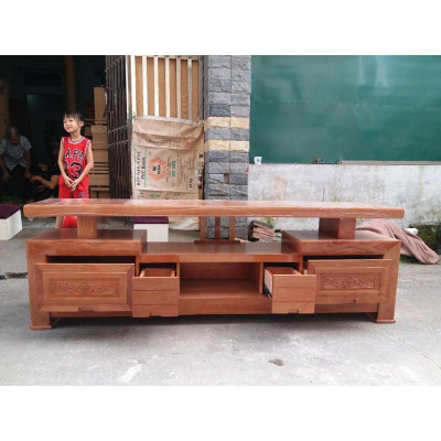 Kệ tivi kiểu Nhật gỗ sồi Nga kệ 2,4m