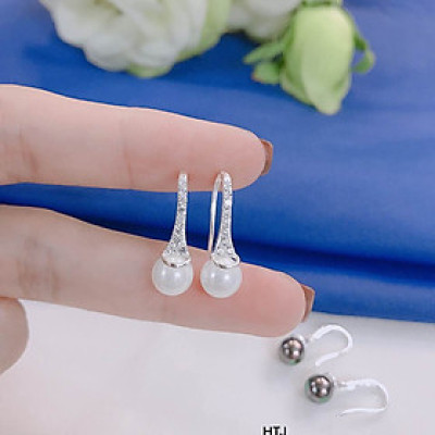 Bông tai bạc hoa tim khoá bấm chất liệu bạc s925 MS0851