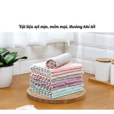Combo Khăn Lau Đa Năng 2 Mặt Siêu Thấm , Khăn Lau Bếp , Khăn Lau Kính , Khăn Lau Chén Bát , Khăn Lau Tay , Khăn Lau Ô Tô