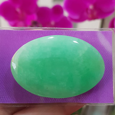 Mặt Lắc Tay Oval to đá ngọc cẩm thạch xanh tự nhiên Size đại Dài 42mm x ngang 28mm x dầy 4mm Nữ lên lắc tay vàng 1 mặt Oval to đẹp sang lắm món quà tặng Mẹ, tặng vợ người thân yêu ý nghĩa ạ