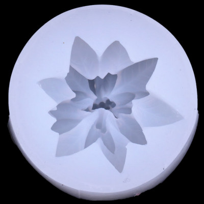 Khuôn silicon làm rau câu hoa trạng nguyên Noel giáng sinh loại 7 cm - Mã số 1116