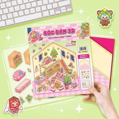 Sách - Bóc Dán 3D Baby Three - Đồ Chơi Bóc Dán 300+ Sticker Cho Bé -  Combo 5 Cuốn - Megabook