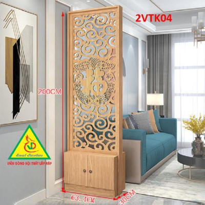 Tủ kệ trang trí kiêm vách ngăn phòng khách , nhà bếp 2VTK03 - Nội thất lắp ráp Viendong Adv