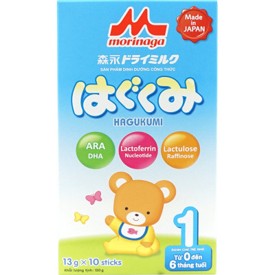 Sữa Morinaga Số 1 dạng thanh - Hagukumi (130g) - Hộp 10 thanh