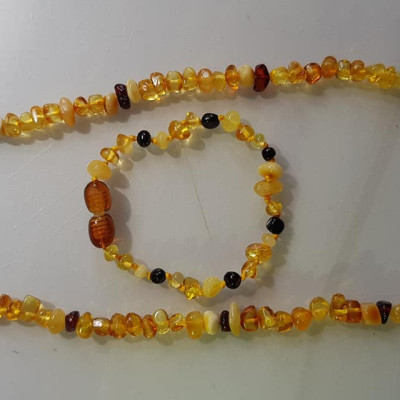 Bộ Vòng Nữ Đeo Tay và vòng đeo Cổ dành cho tất cả Em bé gái đá hổ phách vàng anh tự nhiên kiểu mới rất đẹp các bé gái từ 1 tuổi đến 10 tuổi nhe Các Mom các Mẹ ơi hãy tặng cho các con cháu mình đeo với tông màu vàng anh sang trọng tươi trẻ sang trọng ạ