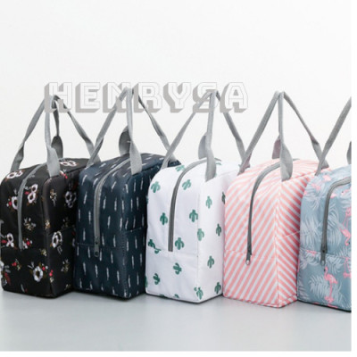 Túi cách nhiệt đựng thức ăn HENRYSA có quay sách tiện lợi thích hợp đi làm, đi du lịch ( Màu, họa tiết ngẫu nhiên)