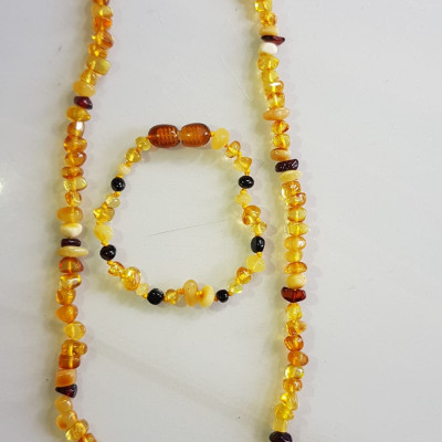 Bộ Vòng Nữ Đeo Tay và vòng đeo Cổ dành cho tất cả Em bé gái đá hổ phách vàng anh tự nhiên kiểu mới rất đẹp các bé gái từ 1 tuổi đến 10 tuổi nhe Các Mom các Mẹ ơi hãy tặng cho các con cháu mình đeo với tông màu vàng anh sang trọng tươi trẻ sang trọng ạ