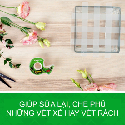 Băng dính đa năng 3M Scocth 105, Kích thước 19mm x 7,62m - Kèm máy cắt mini | Sản xuất tại Mỹ