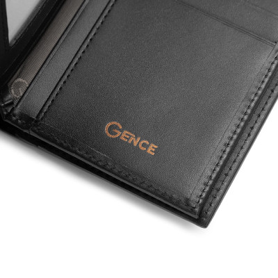 Ví nam Gence dáng dọc da bò Nappa màu đen C15