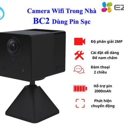 Camera dùng Pin sạc không dây Ezviz BC2 Mini đàm thoại 2 chiều - Hàng chính hãng