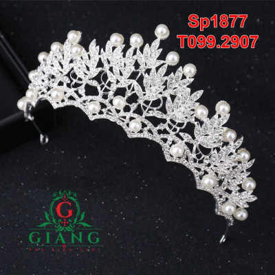 Phụ kiện cưới Giang - Vương miện - Vương miện cô dâu hạt trai đẹp
