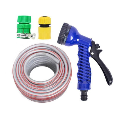 Bộ dây vòi xịt tưới cây, rửa xe 7-10M (cút nhựa nối nhựa xanh) 206843 