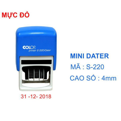 Dấu Ngày-Tháng-Năm Liền Mực Cao Số 4mm Colop S220