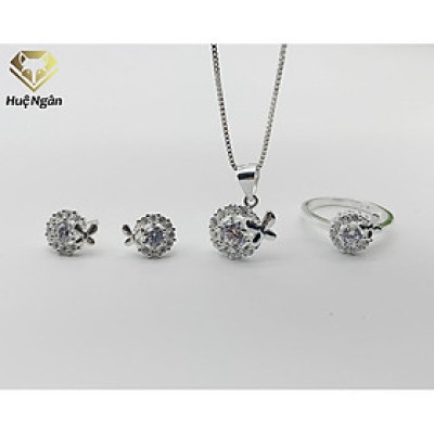 Combo dây chuyền, bông tai và nhẫn bạc Ý 925 Huệ Ngân - Cánh bướm mùa xuân DS160008-ES160008-JS160008