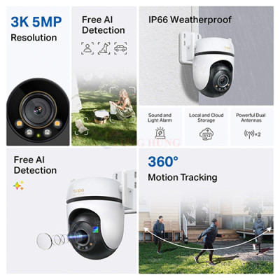 Camera ngoài trời TP-Link Tapo Outdoor Pan/Tilt Home Security Wifi 3K C530WS - Hàng chính hãng