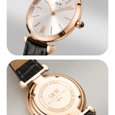 Đồng hồ nữ chính hãng IW CARNIVAL IW562L-1 Kính sapphire ,chống xước ,Chống nước 30m ,Bảo hành 24 tháng,Máy điện tử(Pin),dây da cao cấp, thiết kế đơn giản dễ đeo