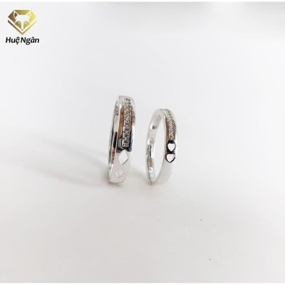 Nhẫn đôi bạc Ý 925 Huệ Ngân - Trái tim yêu thương RR1783