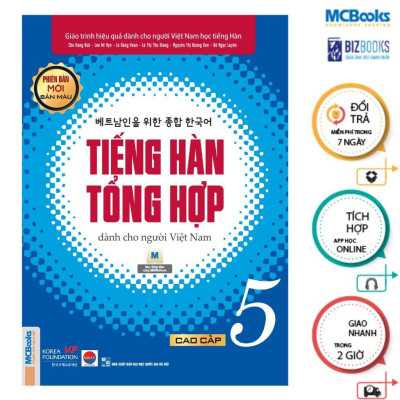 Sách - Tiếng Hàn Tổng Hợp Dành Cho Người Việt Nam - Cao Cấp 5 + 6 - Sách Bài Học Và Bài Tập - Bản Màu - Comobo 4 Cuốn - MCBooks