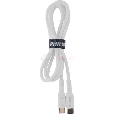Cáp USB Type-C to Type-C Philips 1.2m USB 2.0 60W DLC8601 - Hàng chính hãng