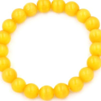 Vòng tay Đá Mắt Mèo Vàng 8 ly 21 hạt - hợp mệnh Kim, mệnh Thổ