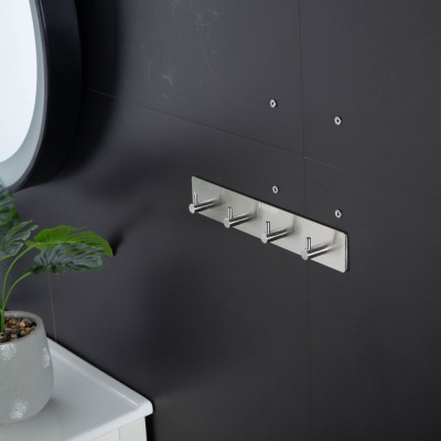 Thanh treo quần áo dán tường 4 chấu inox 304 HOBBY home decor 4TV160