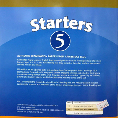 Cambridge Young Learner English Test Starters 5: Student Book