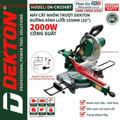 Máy Cắt NhômTrượt Có Nghiêng Dekton DK-256, Bảo Hành 6 Tháng- Bảo hành chính hãƞg