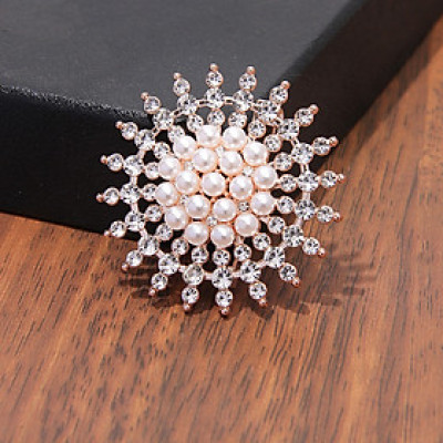 Ghim cài áo nữ, Trâm cài vest cao cấp hình hoa tuyết đính đá sang trọng