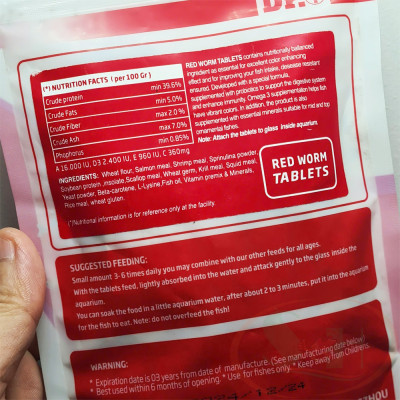 Thức ăn cá Dr+ Premium Red Worm Tablets cám dán sâu đỏ bể cá tép thủy sinh 
