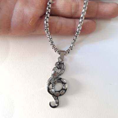 Dây chuyền nam, mặt hợp kim không gỉ si mạ, dây titan cao cấp rộng 3-4mm, dài 50cm