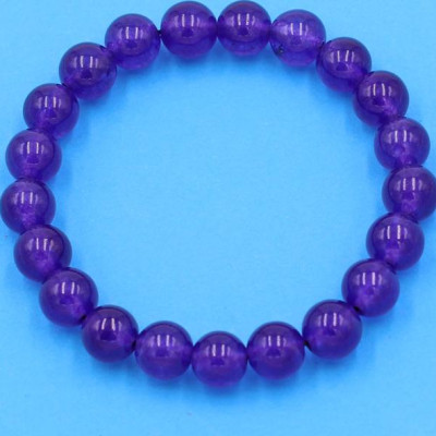 Vòng chuỗi đeo tay - thạch anh tím 8 ly 21 hạt - hợp mệnh Hỏa, mệnh Thổ