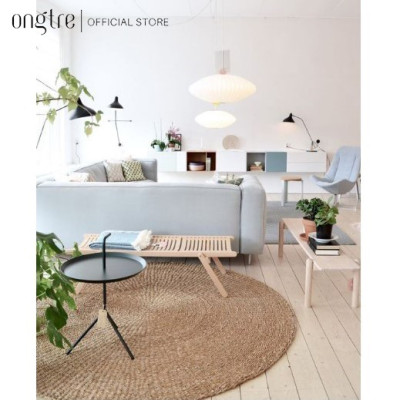 Thảm trải sàn cói/lục bình hình tròn decor,trang trí phòng khách 60/80/100/120/150/180cm  | ongtre (Vietnam).