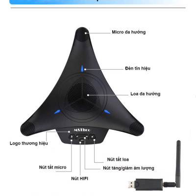 Loa Mic Hội Nghị Trực Tuyến Không Dây MST X3W ( hàng nhập khẩu)