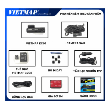 Camera hành trình VIETMAP KC01 cảnh báo giao thông- Hàng chính hãng