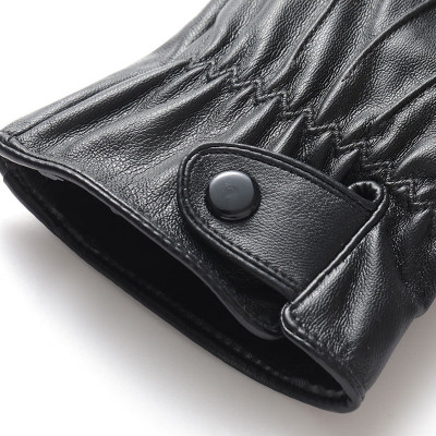 Găng tay nam mùa đông lót nỉ lông ấm áp lòng bàn tay chống trượt, cảm ứng điện thoại GTN2