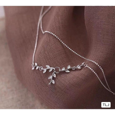 Lắc chân bạc thời trang chất liệu bằng bạc Ý xi kim MS1113