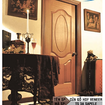 Cửa phòng ngủ gỗ công nghiệp Juno sofa HDF Veneer 3A - xoan đào
