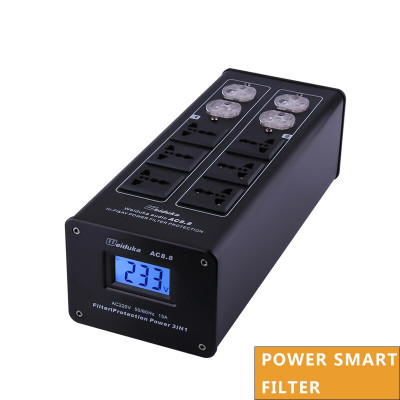 QUÀ TẶNG KÈM - BỘ LỌC NGUỒN ĐIỆN SẠCH CHỐNG NHI.ỄU AC8.8 CHUYÊN DÙNG CHO DÀN ÂM THANH HI-END CÔNG SUẤT 3000W. Wei.du.ka AC8.8 Power Strip 3000W LED Display Lighting Protection AC Power Outlet Audio Power Filter Purifier Conditioner - Hàng Chính Hãng