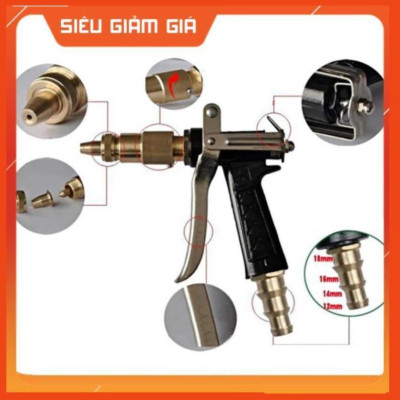 Bộ dây vòi xịt nước rửa xe, tưới cây . tăng áp 3 lần, loại 3m, 5m 206236Eđầu đồng, cút+ tặng túi đựng bút