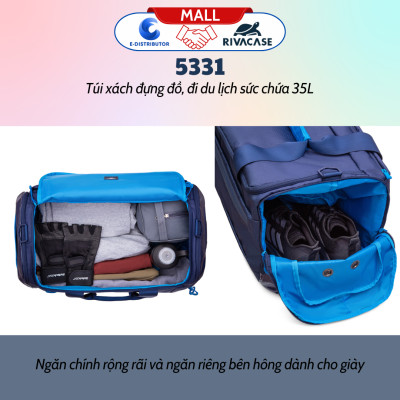 Túi Xách Du Lịch Rivacase 5331 Sức Chứa 35L - Bảo Hành 24 Tháng - Hàng Chính Hãng