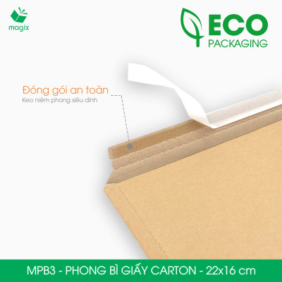 MPB3 - 22x16 cm - 20 phong bì carton đóng hàng - Bìa gói hàng, bìa cứng, bì thư | Magix Packaging