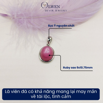 Set Trang Sức Bạc 925 Olwen Đính Đá Phong Thủy Ruby Sao