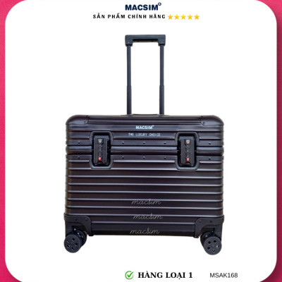 Vali hợp kim nhôm nguyên khối cao cấp Macsim Aksen hàng loại 1 MSAK168 Nhãn hiệu Macsim cao cấp cỡ 17 inches màu đen